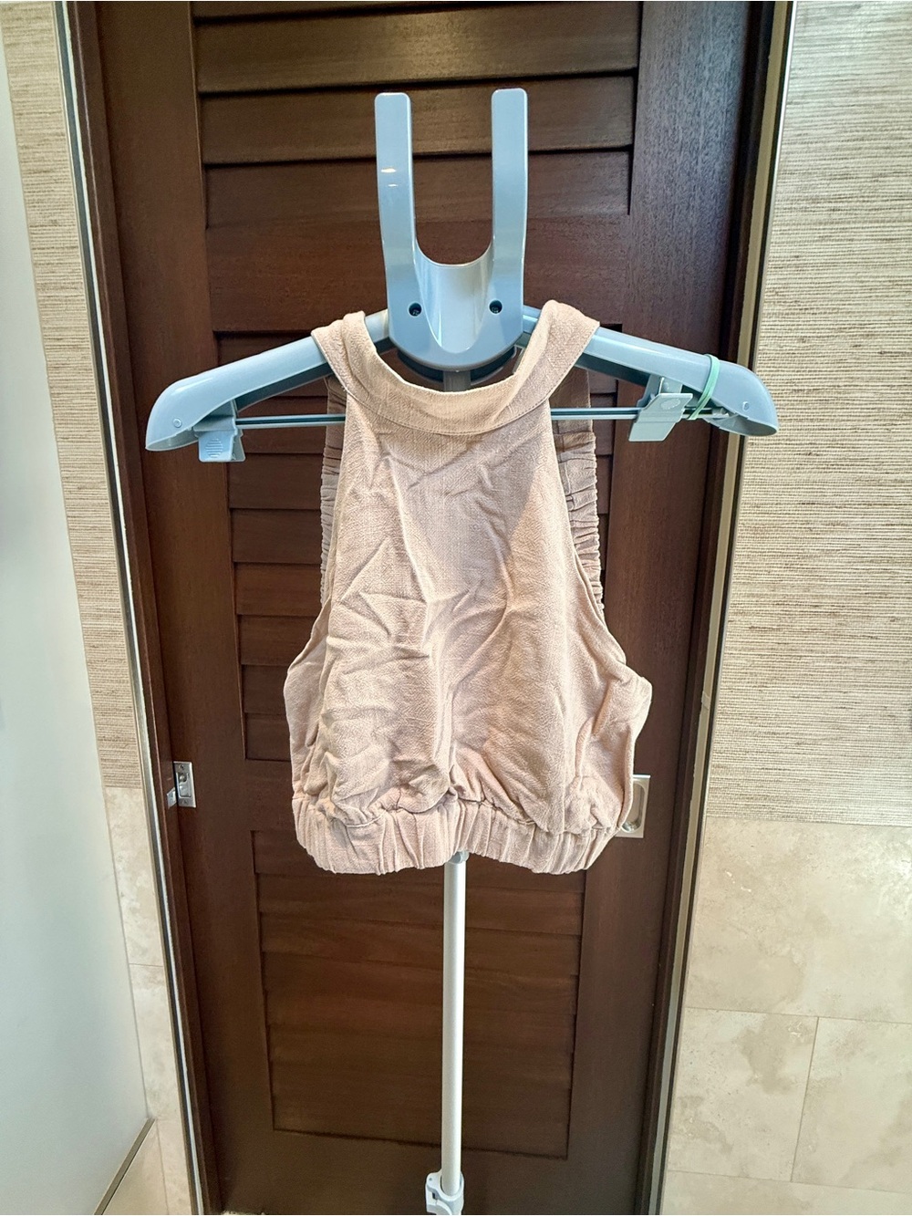 Entro Two apiece Set Linen-Blend Halter Top + Matching Wrap Skirt Size Small
